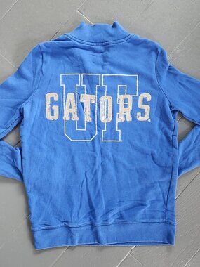 🐊Victoria's Secret PINK Florida Gators Blue Quarter Bling Sequin-Zip Pullover-S